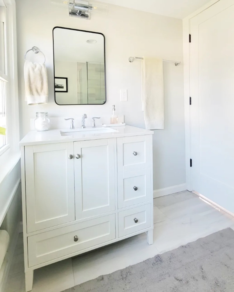 Classic white furniture-style vanity